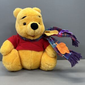 Winnie the Pooh Mattel Plush Disney Fall Scarf Leaves Hands Feet 1998 Vintage
